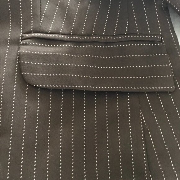 Norton McNaughton Stretch Brown Striped Three Buttons Blazer Jacket - Picture 9 of 16